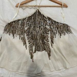 Free People Sequined Halter Top